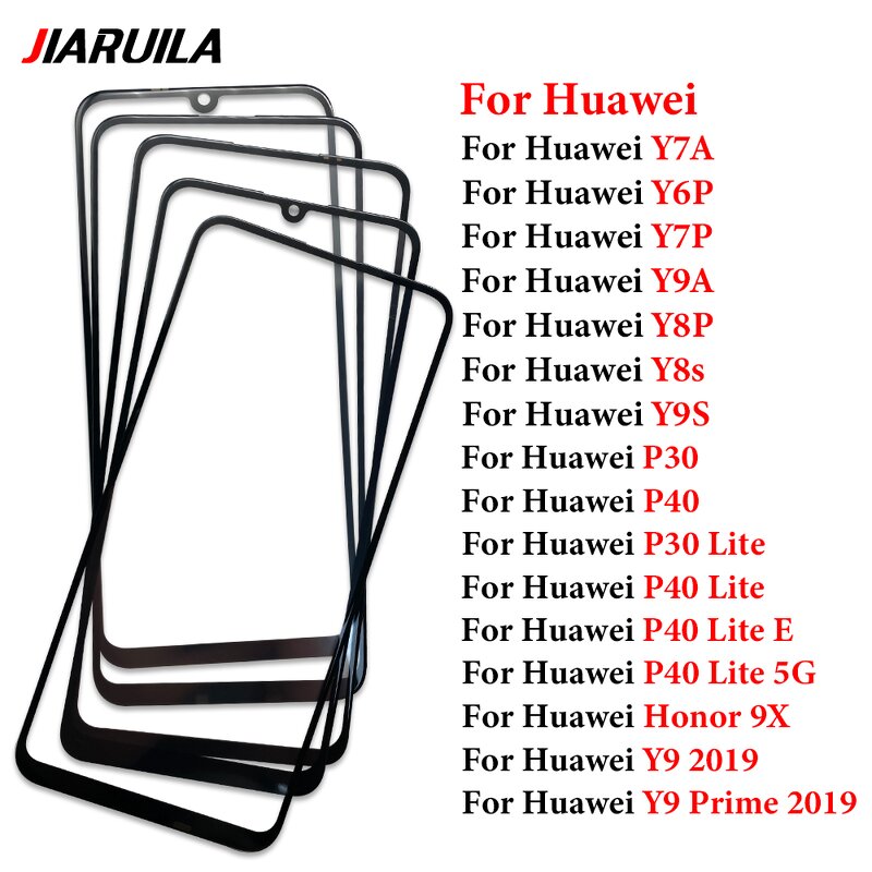 OCA Front Glass Lens Manufacturer - for Huawei P30 P40 Lite E Y6P Y7A Y7P Y8P Y8S Y9 2019 Y9A Y9S Honor 9X LCD Screen