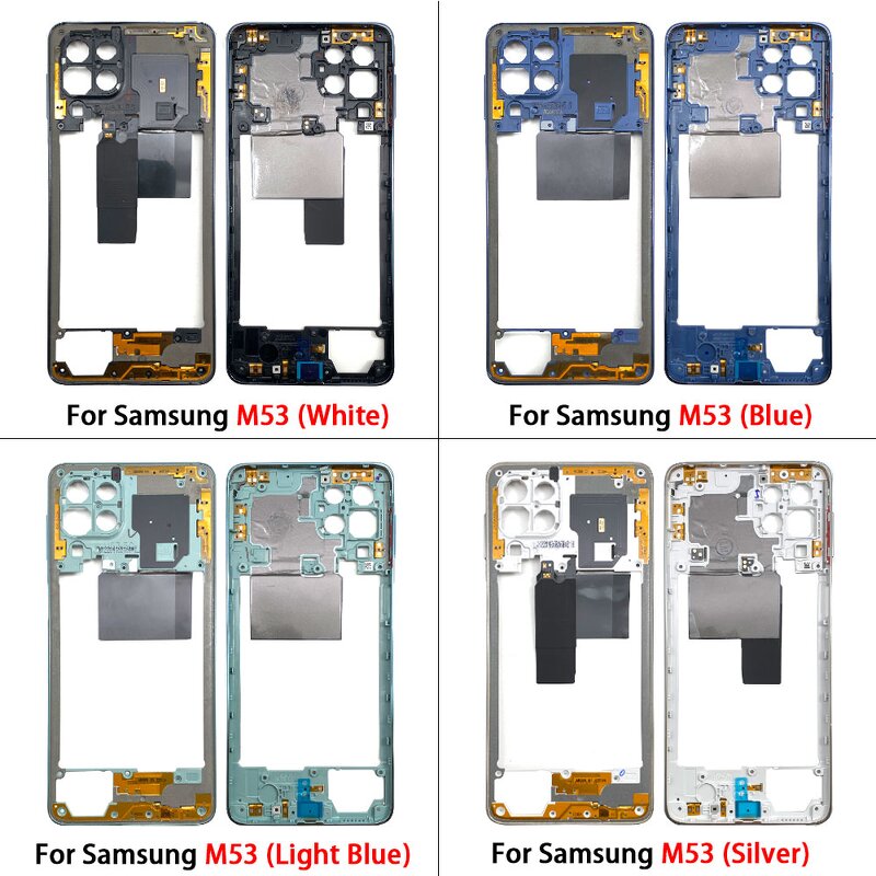 Middle Frame Bezel Factory - for Samsung A23 A42 M23 M52 M53 5G M236B M53 Mobile Phone Middle Plate Cover With Side Key