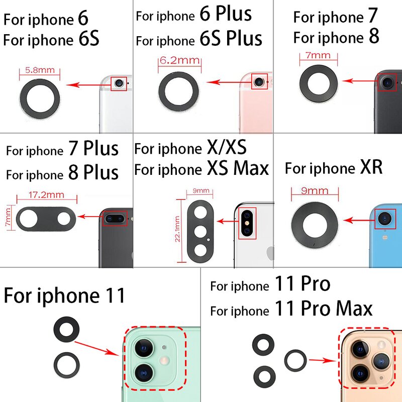Rear Camera Lens Glass Manufacturer - Wholesale for iPhone 16 15 14 13 12 11 Pro Max 8 7 6S Plus X XR XS Max