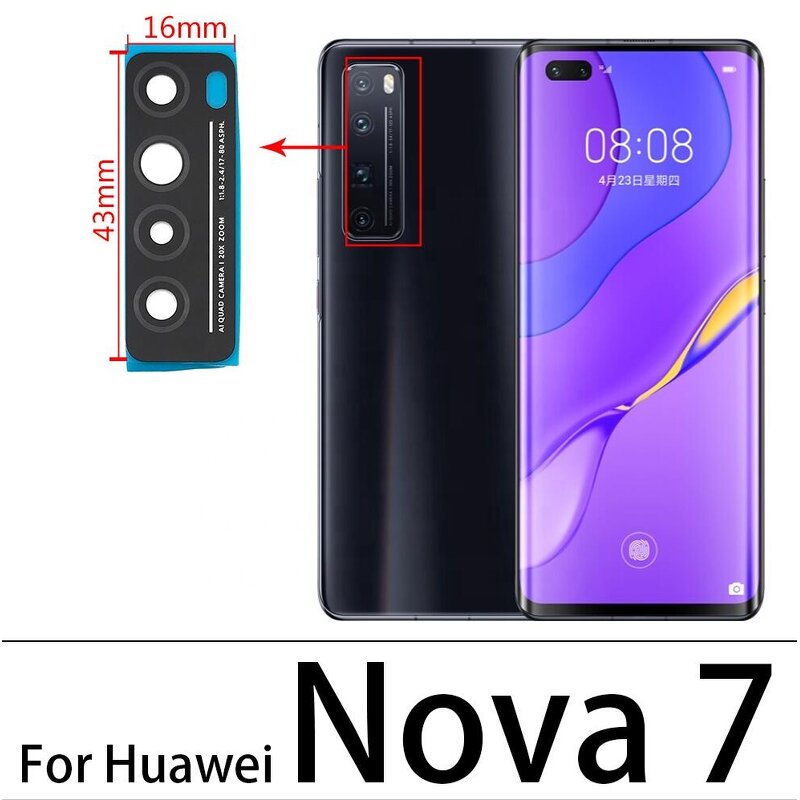 Mobile Phone Camera Glass Lens Cover Factory - Rear Back for Huawei Nova 5T 5 5i 5T 5Z 6 Se 7 8Se Pro With Sticker