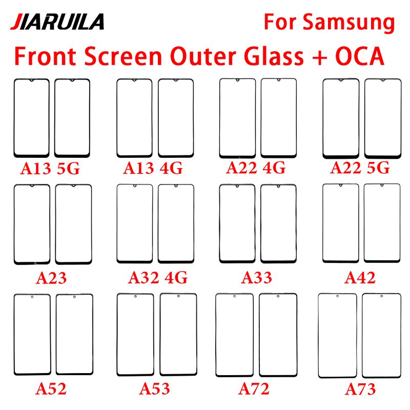 OCA Front Glass Manufacturer - for Samsung A06 A05 A04 A03 A10S A11 A12 A13 A14 A20 A21 A22 A31 A32 A33 A40 A41 A42 A50 Series