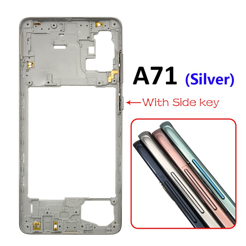 Mobile Phone Housing Case Middle Frame Factory - Bezel for Samsung Galaxy A51 A71 Middle Plate Cover Replacement