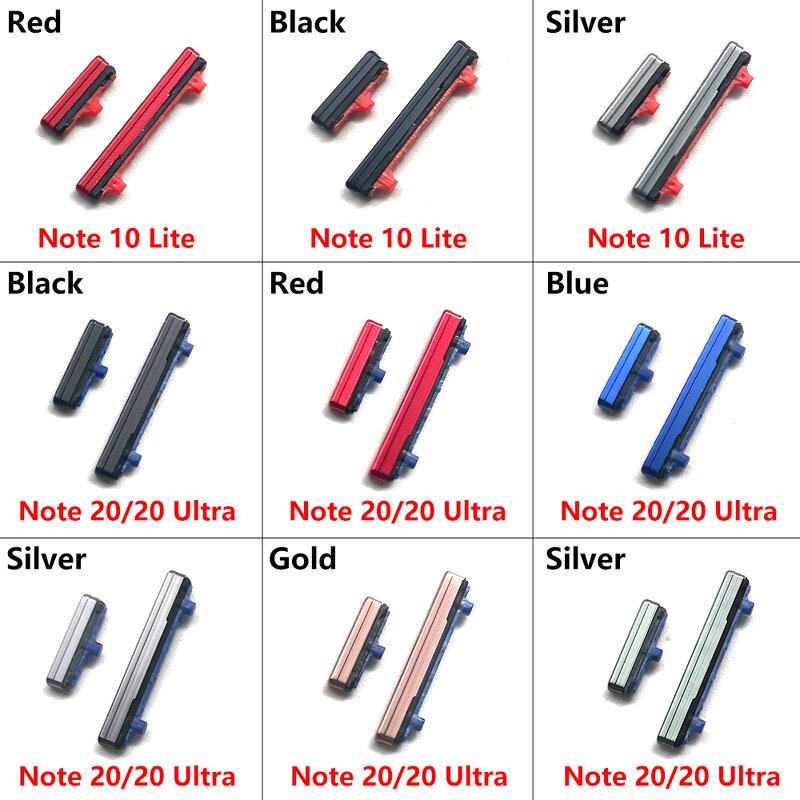 Mobile Phone Power Volume Button Factory - for Samsung Note 9 10 20 Plus Lite Ultra on OFF Side Key Set Spare Parts
