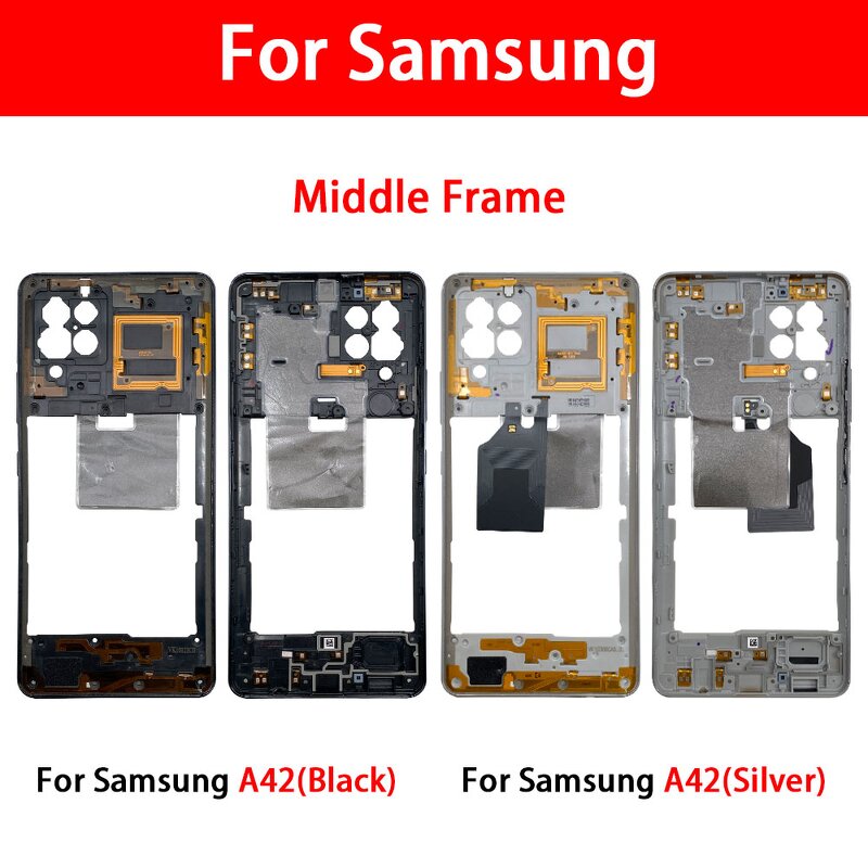 Middle Frame Bezel Factory - for Samsung A23 A42 M23 M52 M53 5G M236B M53 Mobile Phone Middle Plate Cover With Side Key