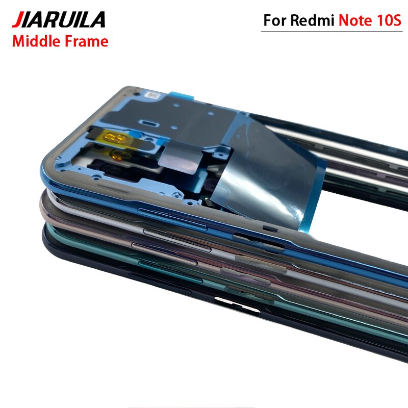 Middle Frame Bezel Factory - For Redmi Note 10S 10 4G 5G Pro Middle Plate Housing With Camera Lens