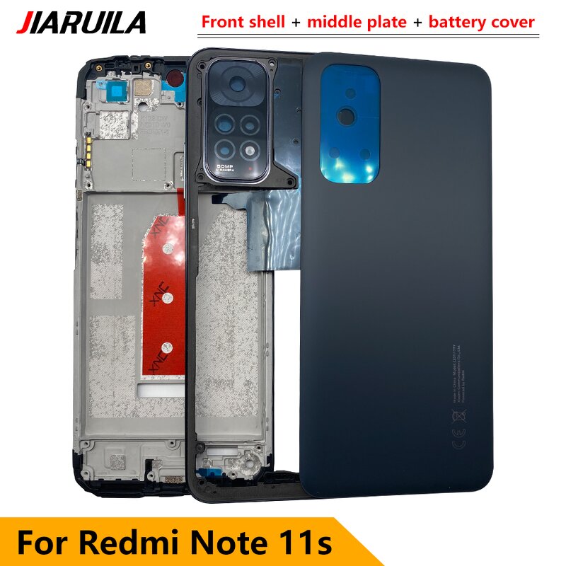 Mobile Phone Housing Back Cover Middle Frame Factory - for Redmi Note 11S Front Shell Middle Plate Back Battery Cover