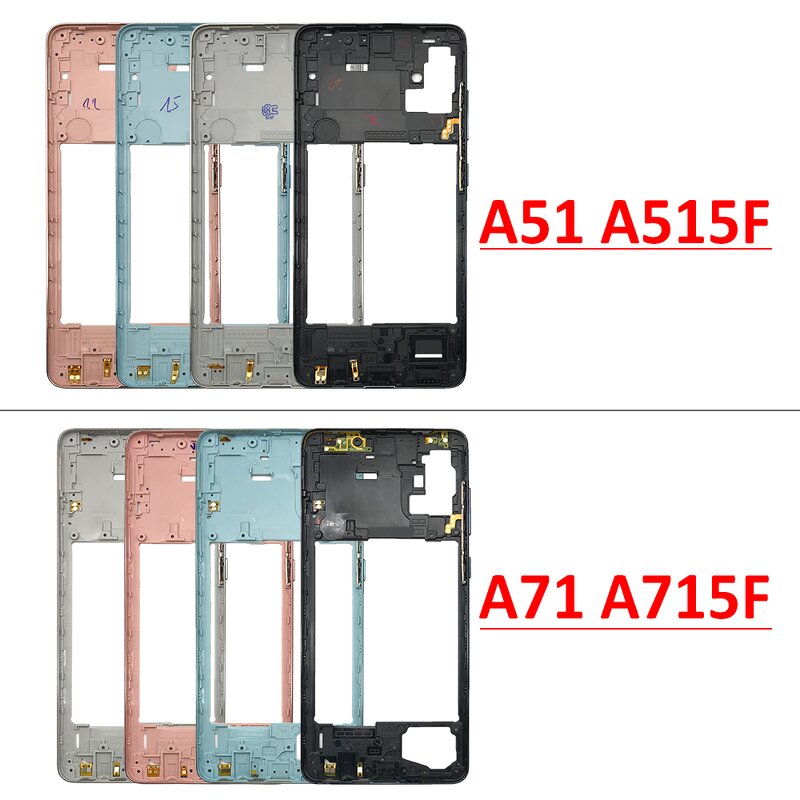 Mobile Phone Housing Case Middle Frame Factory - Bezel for Samsung Galaxy A51 A71 Middle Plate Cover Replacement