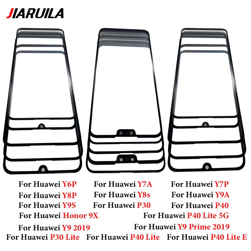 OCA Front Glass Lens Manufacturer - for Huawei P30 P40 Lite E Y6P Y7A Y7P Y8P Y8S Y9 2019 Y9A Y9S Honor 9X LCD Screen