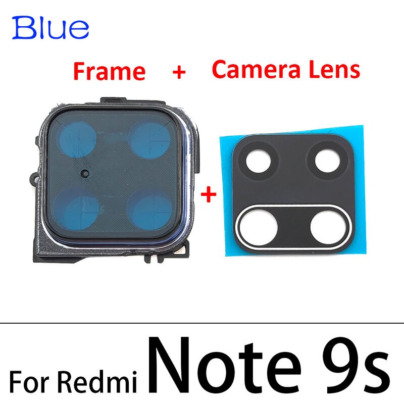 Mobile Phone Rear Camera Glass Factory - for Xiaomi Redmi Note 9S 9 Pro Back Camera Glass Lens With Frame