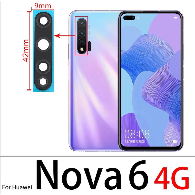 Mobile Phone Camera Glass Lens Cover Factory - Rear Back for Huawei Nova 5T 5 5i 5T 5Z 6 Se 7 8Se Pro With Sticker