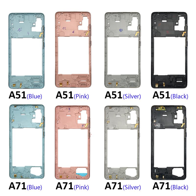Mobile Phone Housing Case Middle Frame Factory - Bezel for Samsung Galaxy A51 A71 Middle Plate Cover Replacement