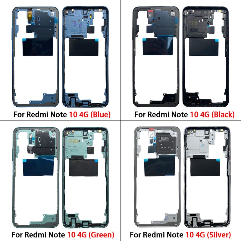 Middle Frame Bezel Factory - For Redmi Note 10S 10 4G 5G Pro Middle Plate Housing With Camera Lens