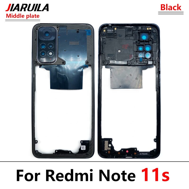 Back Cover Manufacturer - New for Redmi Note 11S Battery Cover+Middle Frame Rear Door Housing Case With Camera Lens+Side Keys
