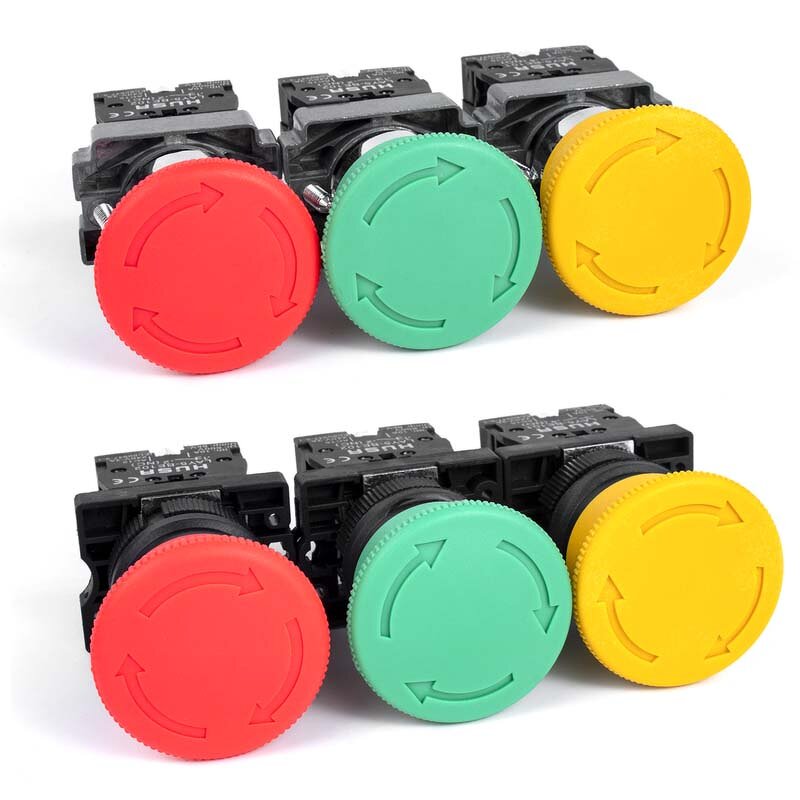 XB2 Button Switch Manufacturer - OEM/ODM Custom XB2 Button Switch Self Reset Mushroom Head 22mm Start 1NO NC Momentary Metal