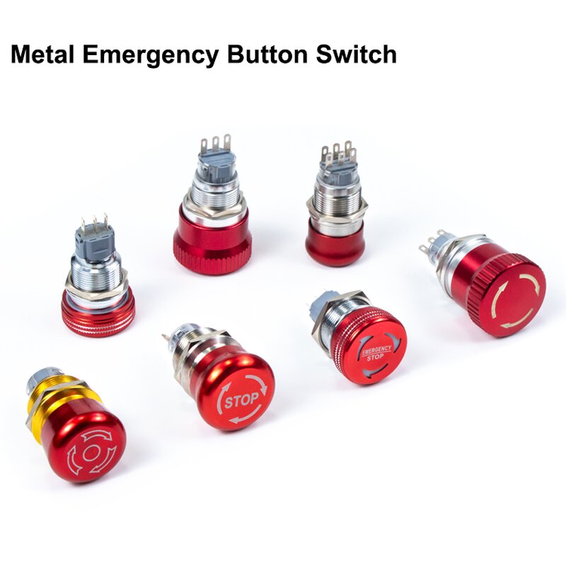 Emergency Stop Push Button Switches Factory - OEM/ODM Custom Hot Selling 2025 Metal E-stop Push Button Switch 16-30mm IP65