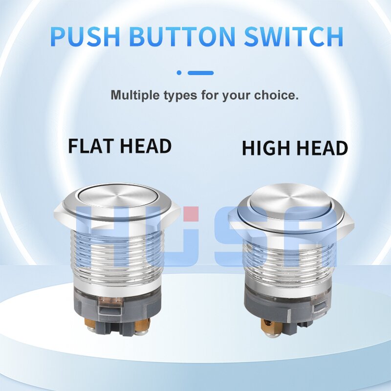 Metal Button Switch Manufacturer - OEM/ODM Custom 16 19 22MM Metal Button Switch IP65 Waterproof Screw Terminal 1NO Latched