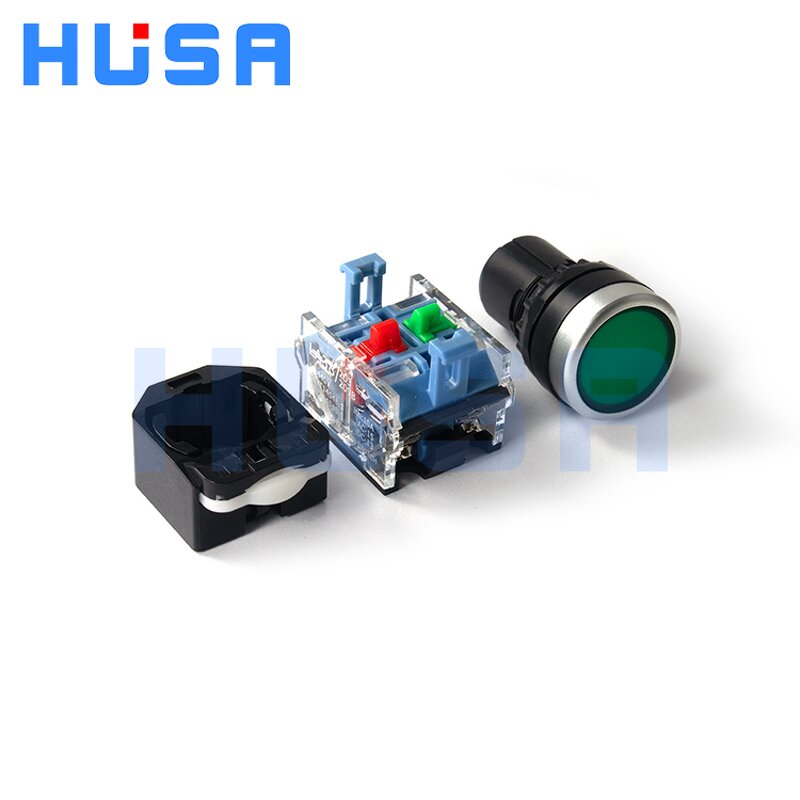 Push Button Switch Factory - OEM/ODM Custom Factory 22MM Button Switch Self-locking Self-reset 1NO 1NC Flat Head LA38 with Light