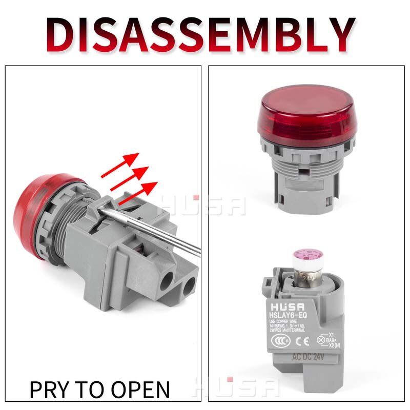 Waterproof IP65 Button Switches Factory - OEM/ODM Custom LAY6 Push Button Switch 22MM Warning Indicator 6-220V Waterproof IP65