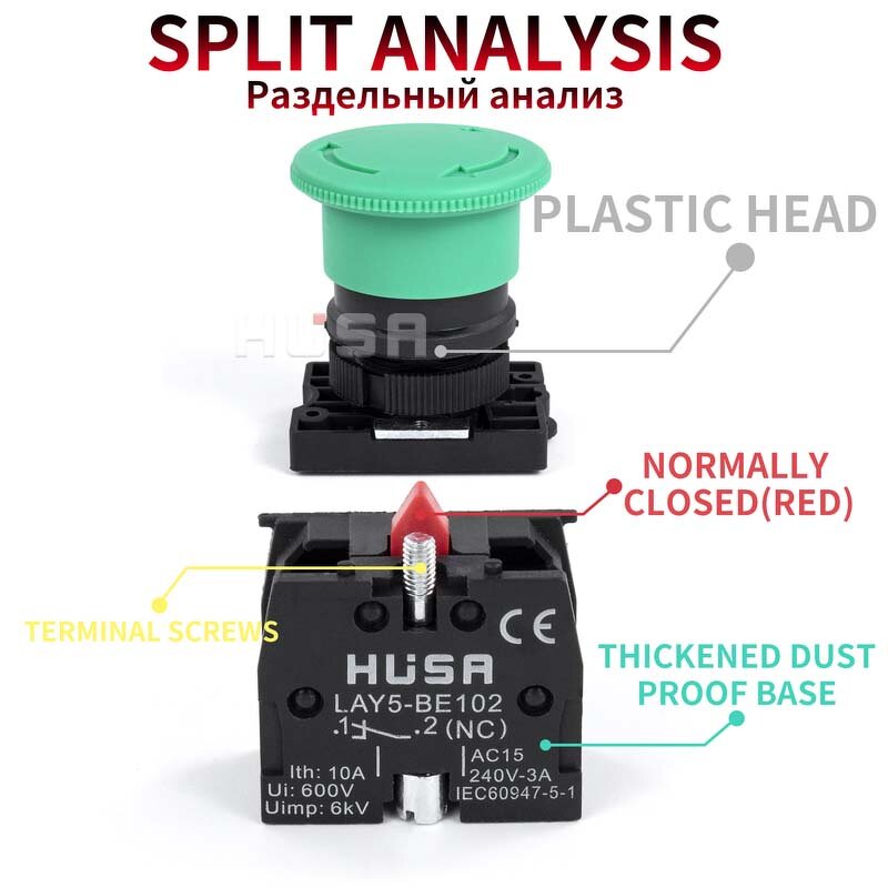XB2 Button Switch Manufacturer - OEM/ODM Custom XB2 Button Switch Self Reset Mushroom Head 22mm Start 1NO NC Momentary Metal