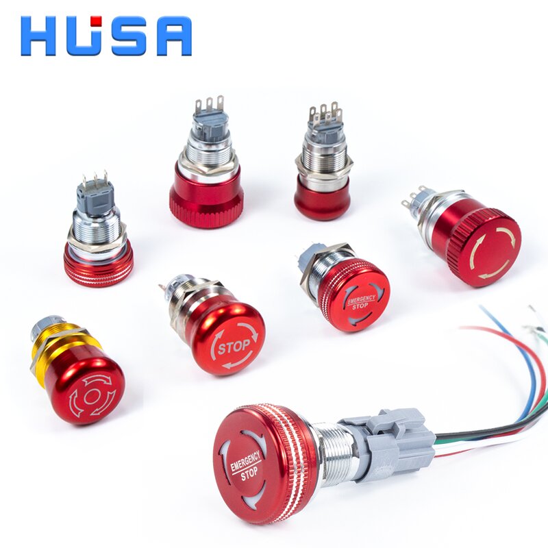 Emergency Button Switch Factory - OEM/ODM Custom Hot Selling Push Button Switch 30mm Stainless Steel 1NO1NC Emergency Button