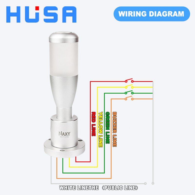 LED Tower Lamp Manufacturer - OEM/ODM Custom 24V 50mm LED Tower Lamp Constant Shiny Light Buzzer Siren Alarm 3-Color One-Layer