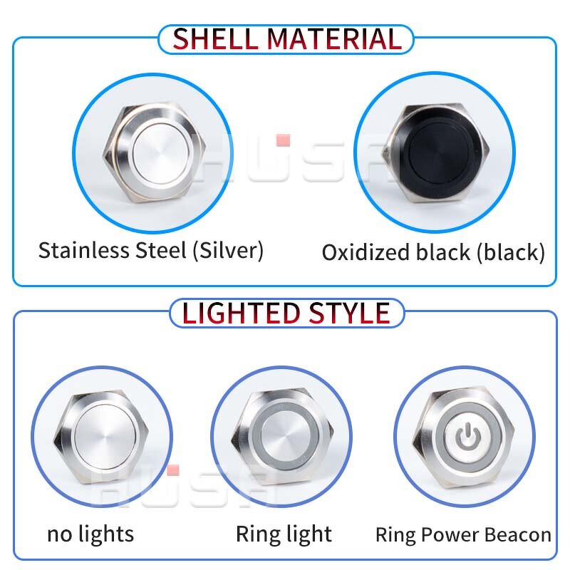 Short Stroke Push Button Switch Factory - OEM/ODM Custom 30mm Waterproof Short Type Push Button Switch Stainless Steel