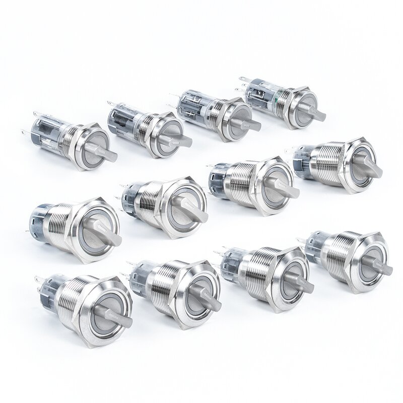 LED Illuminated Rotary Push Button Switch Manufacturer - OEM/ODM Custom 22mm LED Illuminated Momentary Latching 2 Way 3 Way Rotary