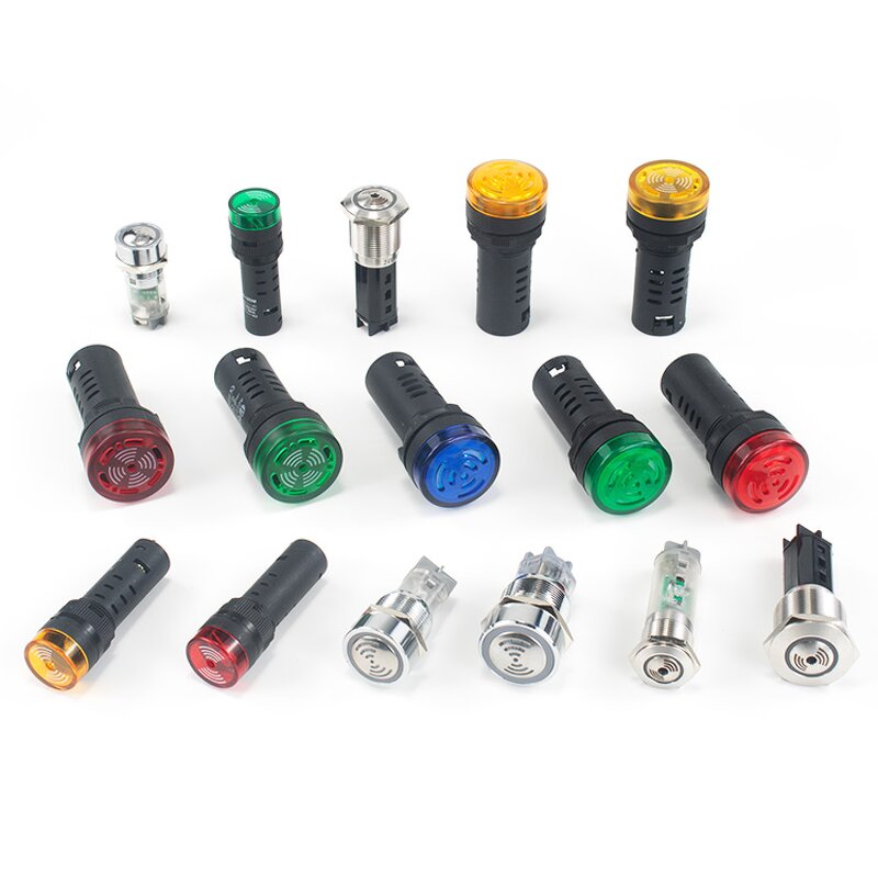 Industrial LED Audio Optical Buzzer Manufacturer - OEM/ODM Custom 22mm Industrial LED Audio Optical Buzzer 12v IP65 Waterproof