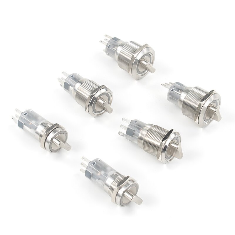 Rotary Push Button Switches Factory - OEM/ODM Custom 16mm 2NO2NC 3-Way Rotary Switch 250V 3A Rotary Push Button Switches