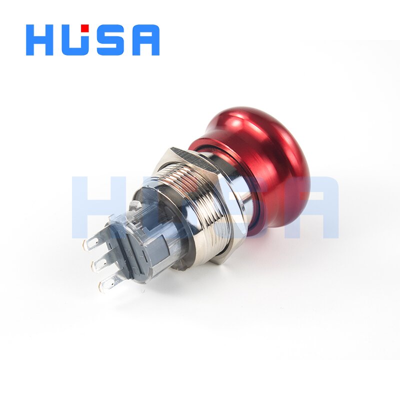 Metal Emergency Stop Switch Factory - OEM/ODM Custom 22mm Metal Emergency Stop Switch Manufacturer Mushroom Head Rotary Reset