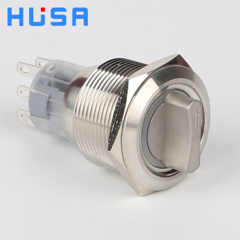 Metal Selector Switch Button Factory - OEM/ODM Custom Wholesale 22mm Metal Selector Switch Button 3 Position Latching Momentary