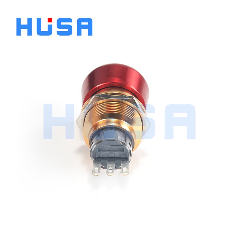Brass Emergency Switch Button Factory - OEM/ODM Custom Hot Selling 22mm Brass Emergency Switch Button Waterproof IP67 Gold