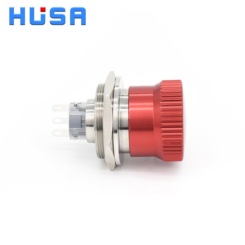 Stainless Steel Rotary Switch Manufacturer - OEM/ODM Custom 30mm Stainless Steel Rotary Switch 1NO1NC Emergency Latching Button