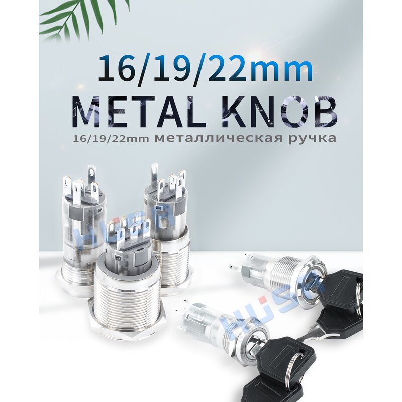 Key Switch Manufacturer - OEM/ODM Custom 16-22mm Key Switch 2 Position 2 Pin Solder Terminals Pull-Out Key Operated Switch