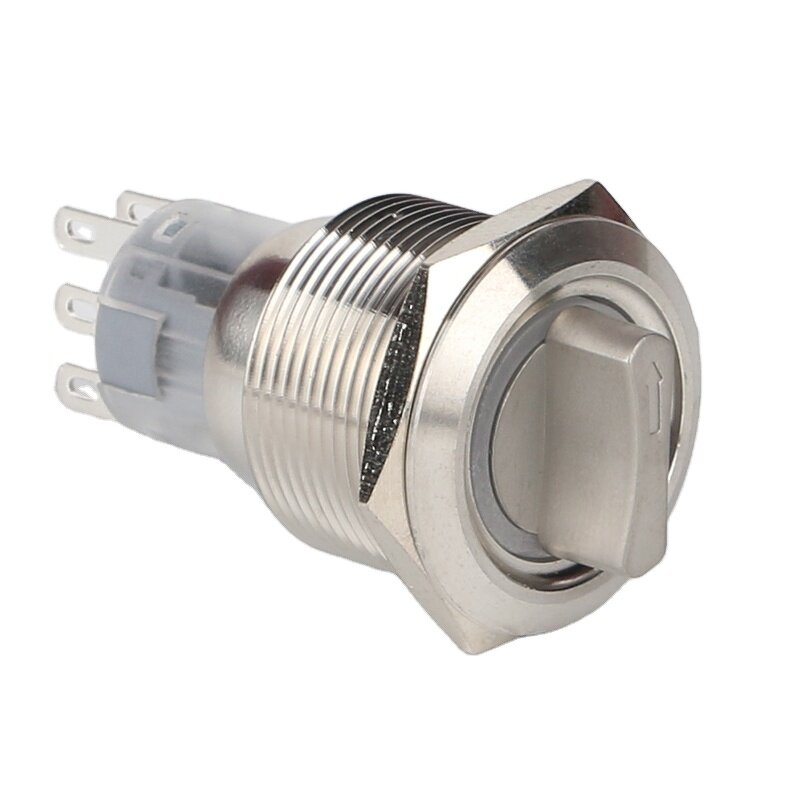 Metal Selector Switch Button Factory - OEM/ODM Custom Wholesale 22mm Metal Selector Switch Button 3 Position Latching Momentary