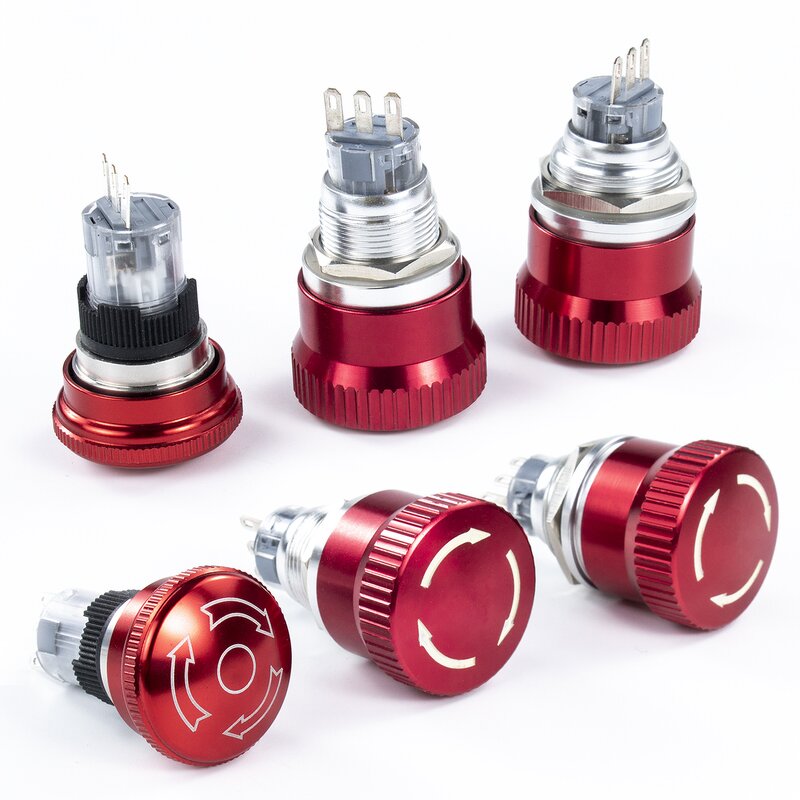 Emergency Stop Push Button Switches Factory - OEM/ODM Custom Hot Selling 2025 Metal E-stop Push Button Switch 16-30mm IP65