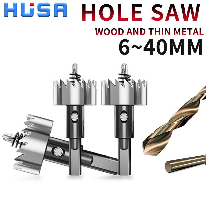 Hole Saw Drill Bit Factory - OEM/ODM Custom 6mm-40mm HSS Hole Saw Drill Bit for Metal Alloy Iron Cutting Button Hole Punch