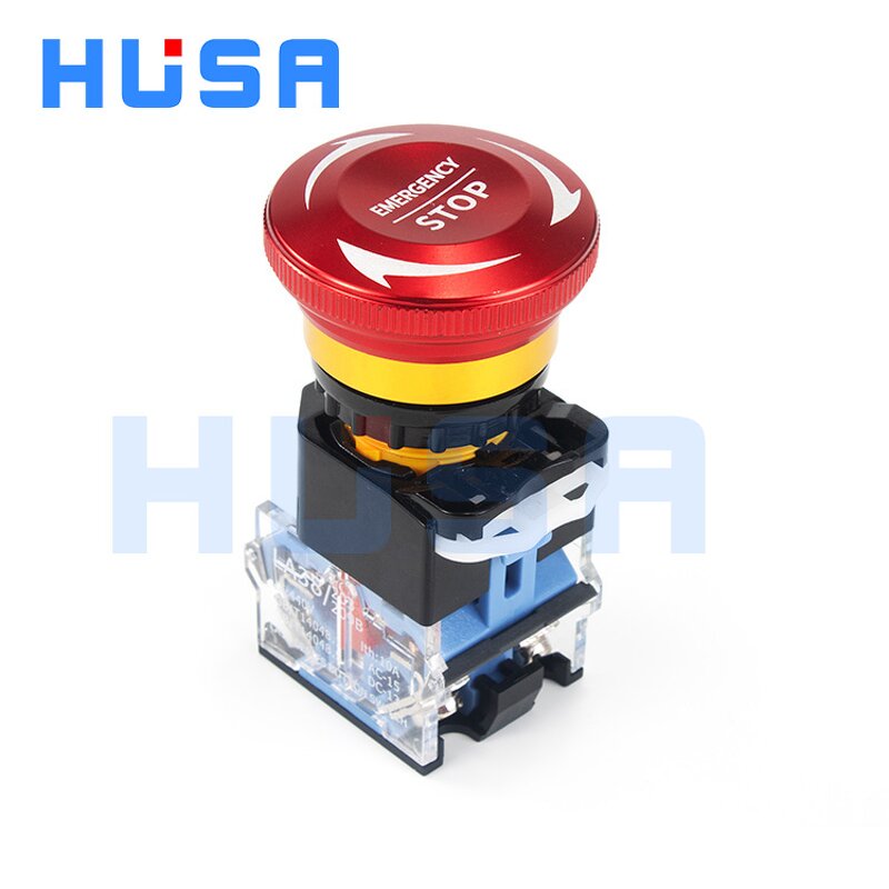 Emergency Stop Push Button Switch Factory - OEM/ODM Custom LA38 IP65 Waterproof Metal Emergency Stop Push Button Switch 1NO1NC