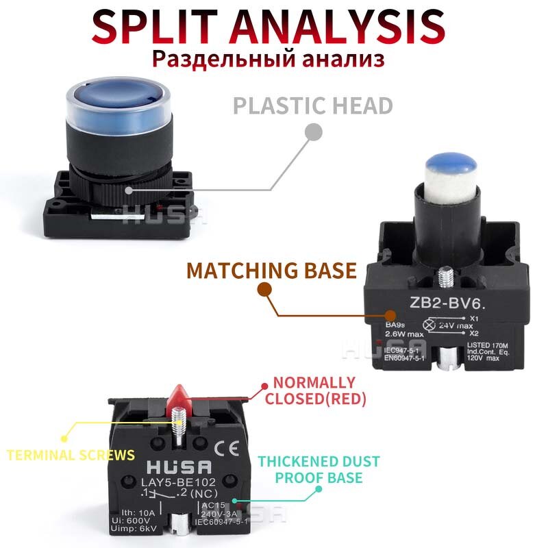 Industry XB2 LED Light Button Switch Manufacturer - OEM/ODM Custom Industry XB2 LED Light Button Switch Self Reset Flat Head
