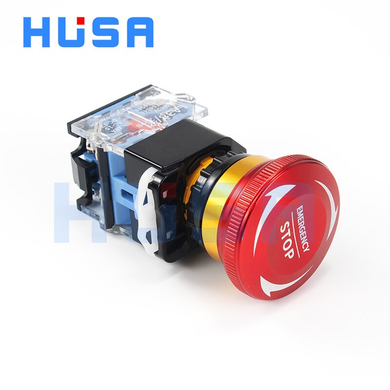 Emergency Stop Push Button Switch Factory - OEM/ODM Custom LA38 IP65 Waterproof Metal Emergency Stop Push Button Switch 1NO1NC