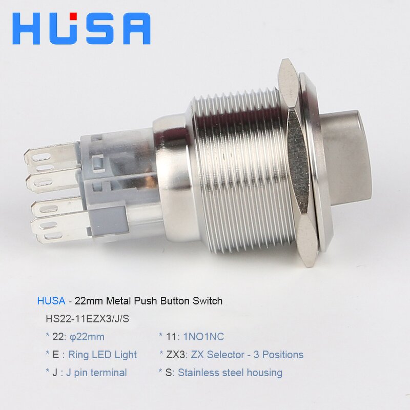 Metal Rotary Selector Switch Manufacturer - OEM/ODM Custom 22mm Metal Rotary Selector Switch 2 or 3 Position Stainless Steel