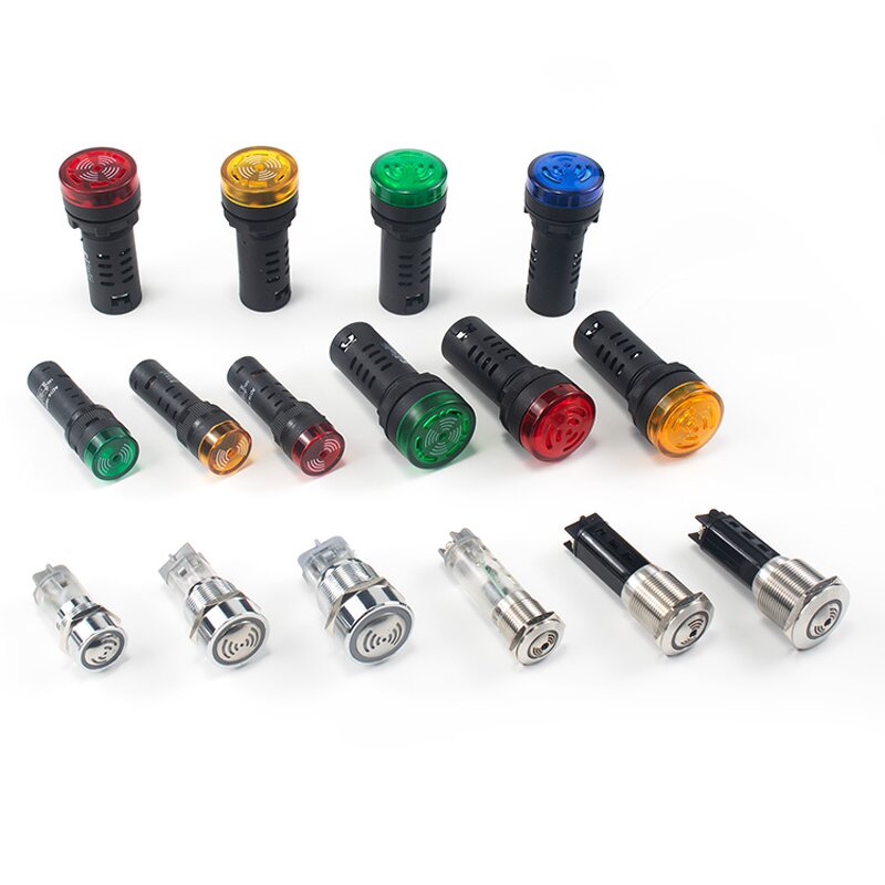 Industrial LED Audio Indicator Buzzer Factory - OEM/ODM Custom 22mm Industrial LED Audio Indicator Buzzer High Sound Piezo Metal