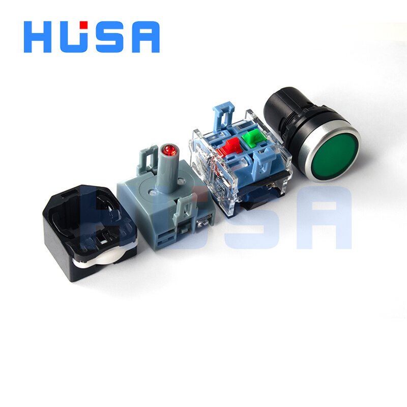 Push Button Switch Factory - OEM/ODM Custom Factory 22MM Button Switch Self-locking Self-reset 1NO 1NC Flat Head LA38 with Light