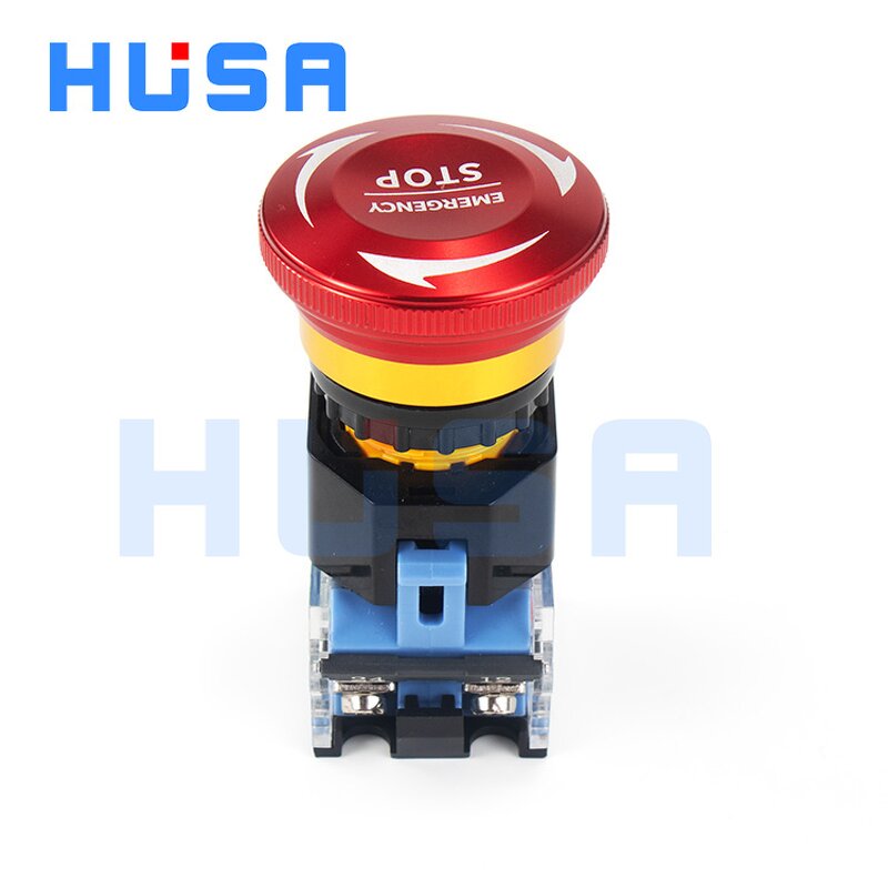 Emergency Stop Push Button Switch Factory - OEM/ODM Custom LA38 IP65 Waterproof Metal Emergency Stop Push Button Switch 1NO1NC