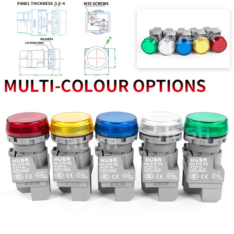 LAY6 Push Button Switch Manufacturer - OEM/ODM Custom LAY6 Push Button Switch 22MM Warning Indicator 6-220V Waterproof IP65