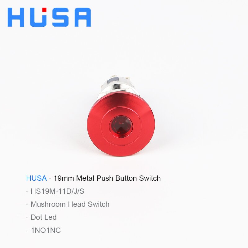 Red LED Metal Mushroom Head Switch Manufacturer - OEM/ODM Custom 19mm Red LED Metal 12v 24v Mushroom Head Anti Vandal Switch
