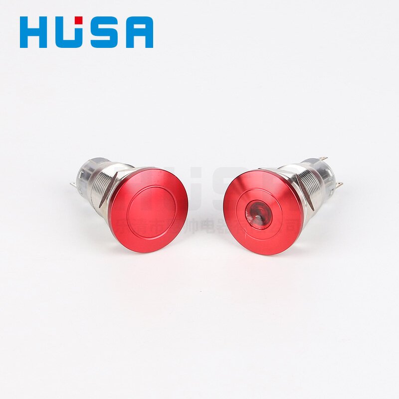 Red LED Metal Mushroom Head Switch Manufacturer - OEM/ODM Custom 19mm Red LED Metal 12v 24v Mushroom Head Anti Vandal Switch