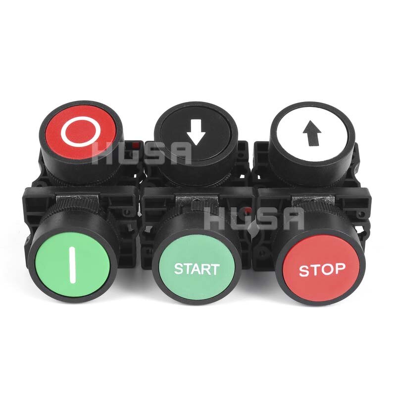 XB2 Button Switch Factory - OEM/ODM Custom XB2 Button Switch Self Reset Flat Head 22mm Start 1NO NC Momentary Plastic Head