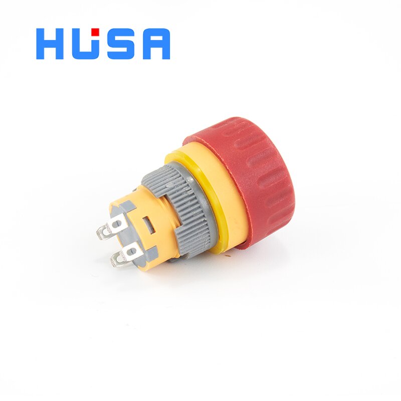 Plastic Emergency Stop Button Switch Manufacturer - OEM/ODM Custom Switch Factory 16MM 1NO1NC 250V Self-locking Plastic E-stop
