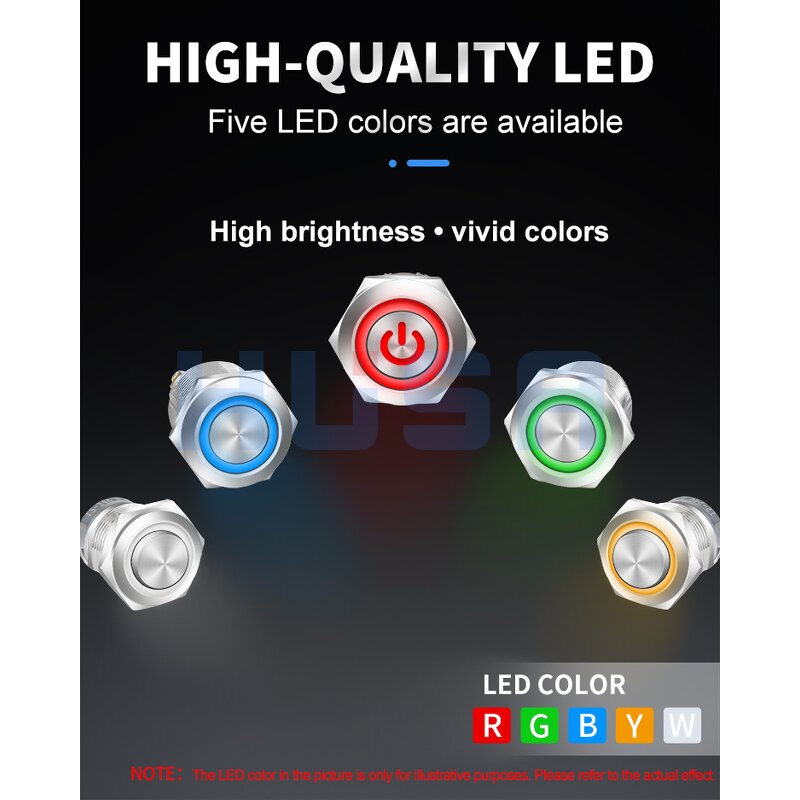 Anti Vandal Switch Factory - OEM/ODM Custom 16 19 22MM Metal Anti Vandal Switch IP65 Waterproof with Illuminated